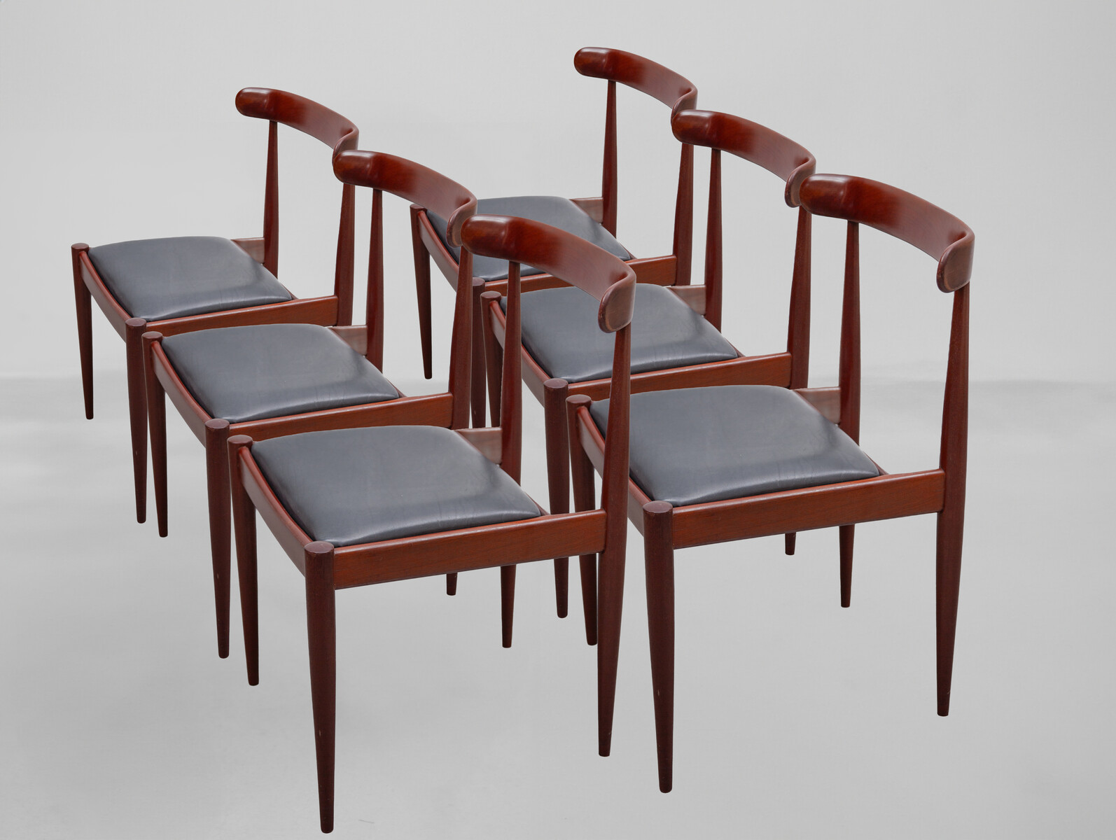 Alfred Hendrickx Sculptural Set Of Six Dining Chairs for Belform, 1960, Belgium 