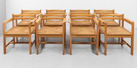 Borge Mogensen made in Denmark set of 8 Arm Chairs 1970s