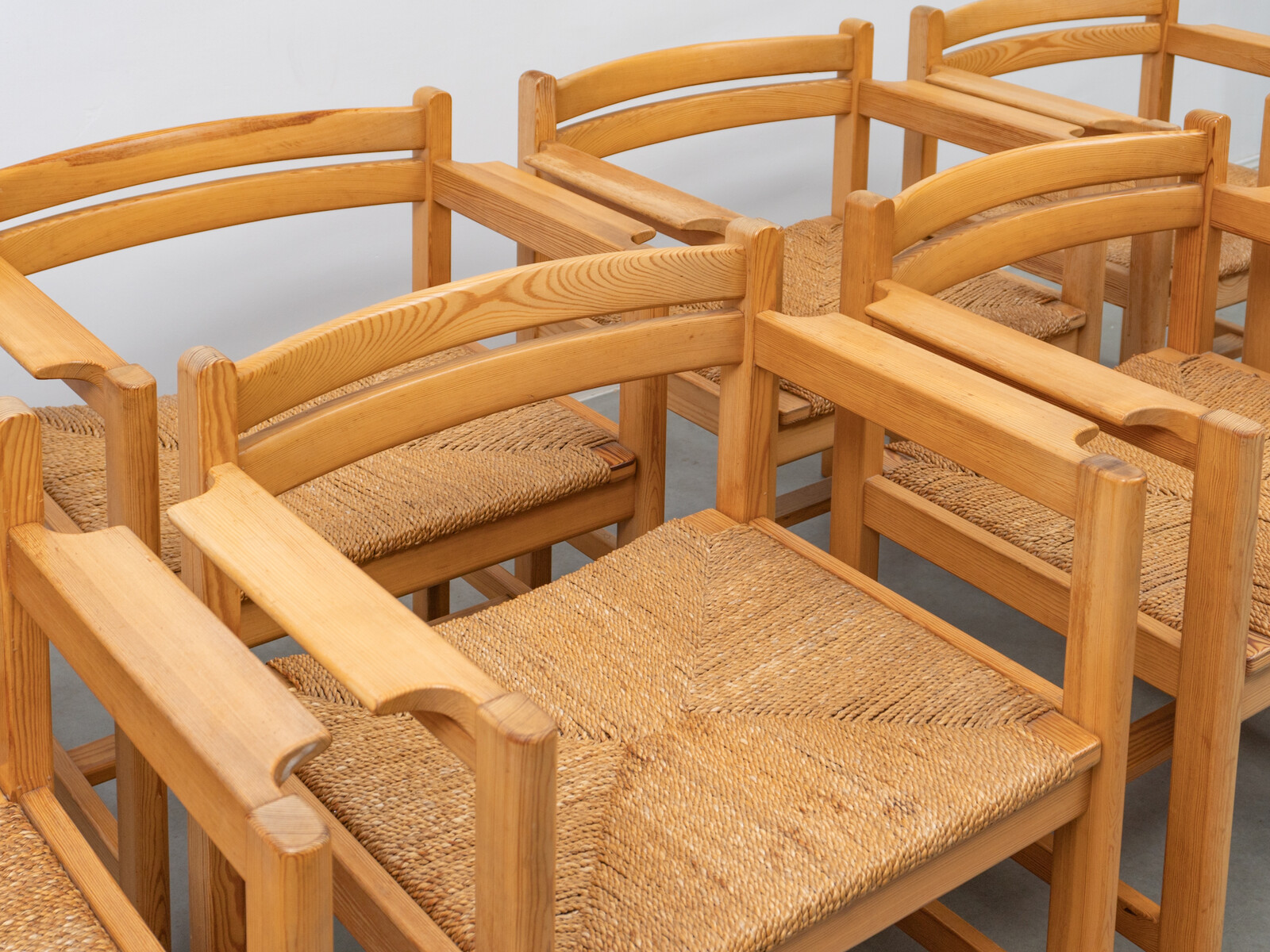 Borge Mogensen made in Denmark set of 8 Arm Chairs 1970s