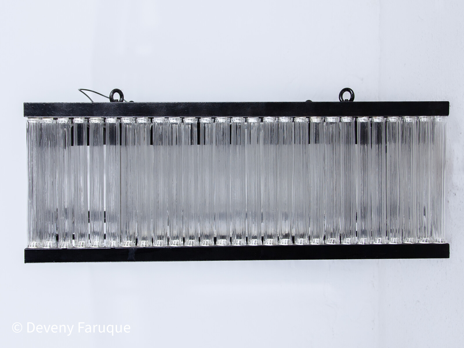 Large Art Relief Glass Tube Chandelier, 1980s