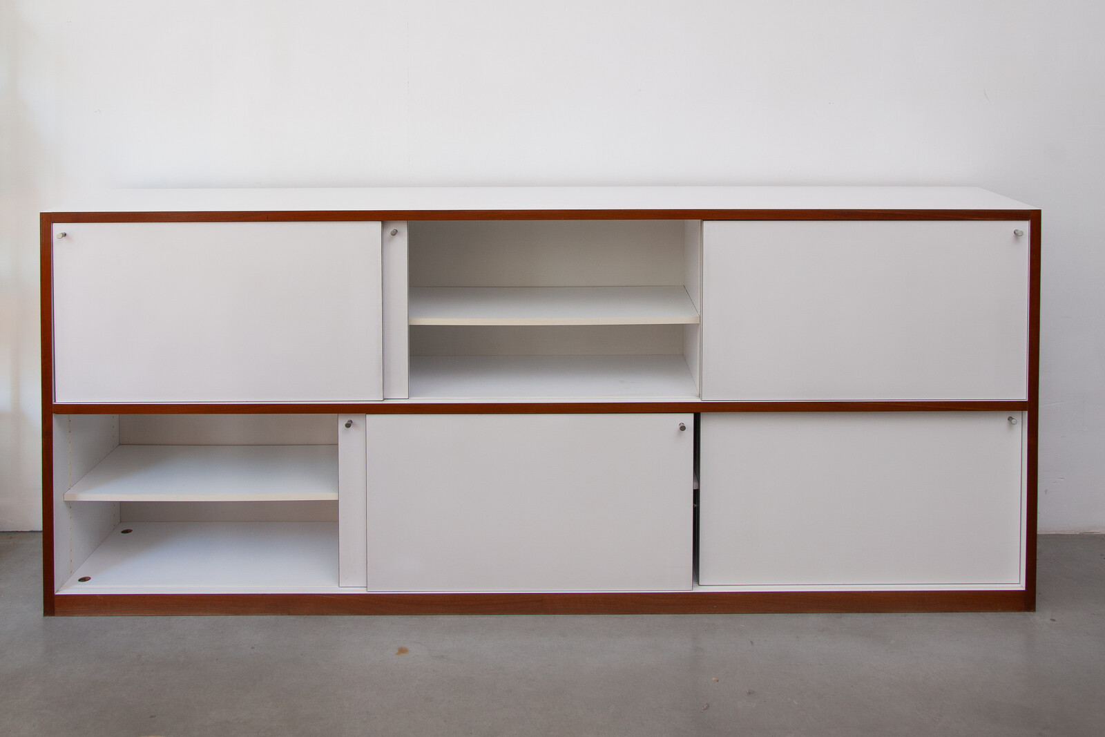 White Six Doors High Sideboard by Alfred Hendrickx ,Belform, 1960s